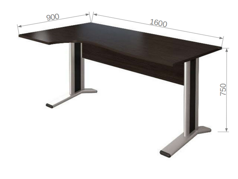 Офисная мебель для персонала Монолит Стол на металлическом каркасе (левый) КМ65