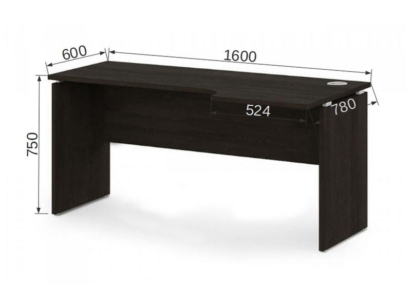 Мебель для персонала VASANTA Угловой стол (правый) V-36
